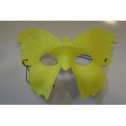 Masque papillon jaune luxe