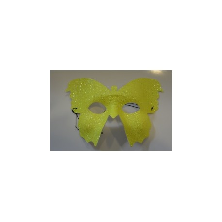 Masque papillon jaune luxe