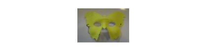 Masque papillon jaune luxe