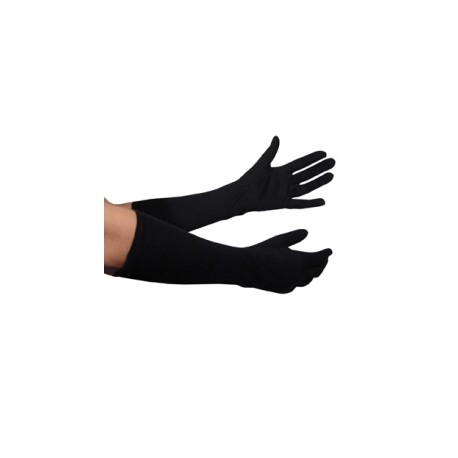 Long gant noir tissu