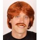 Perruque rousse + moustache