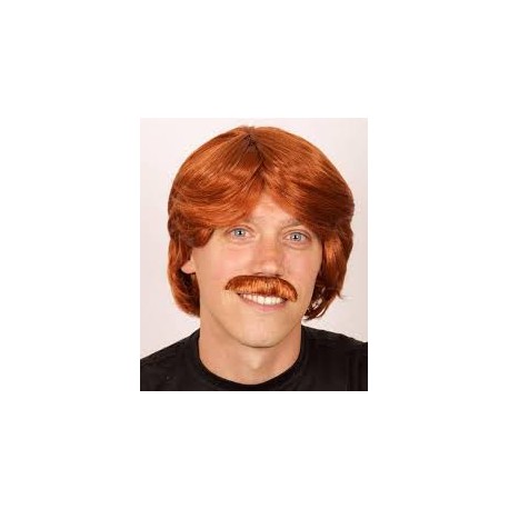 Perruque rousse + moustache