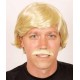 Perruque blonde + moustache