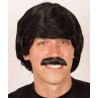 Perruque noir + moustache