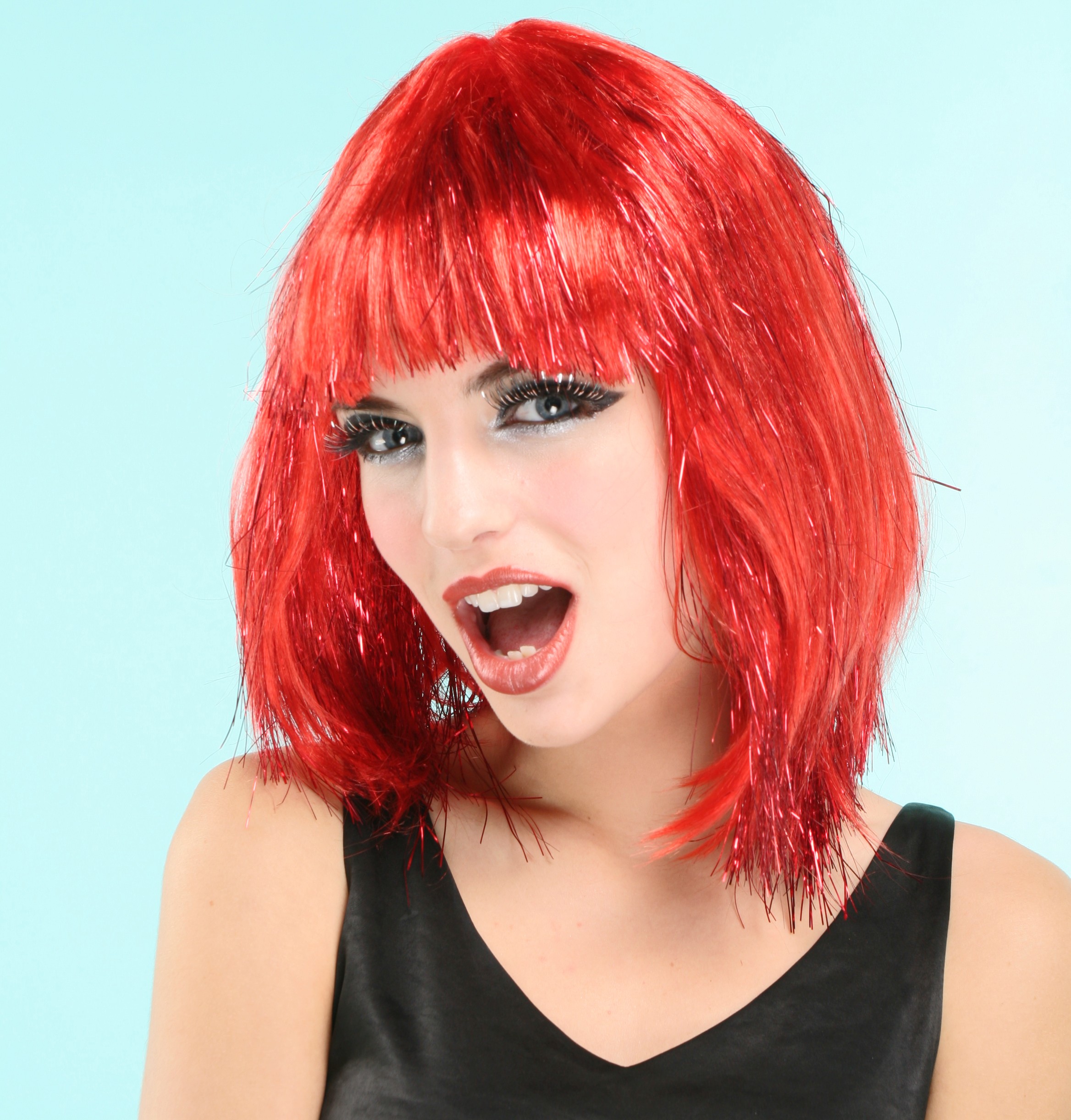 perruque rouge femme