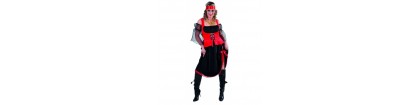 Corsaire dame noir et rouge