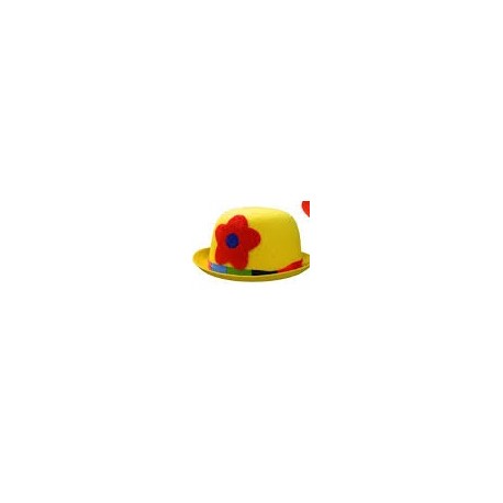 Chapeau boule de clown jaune