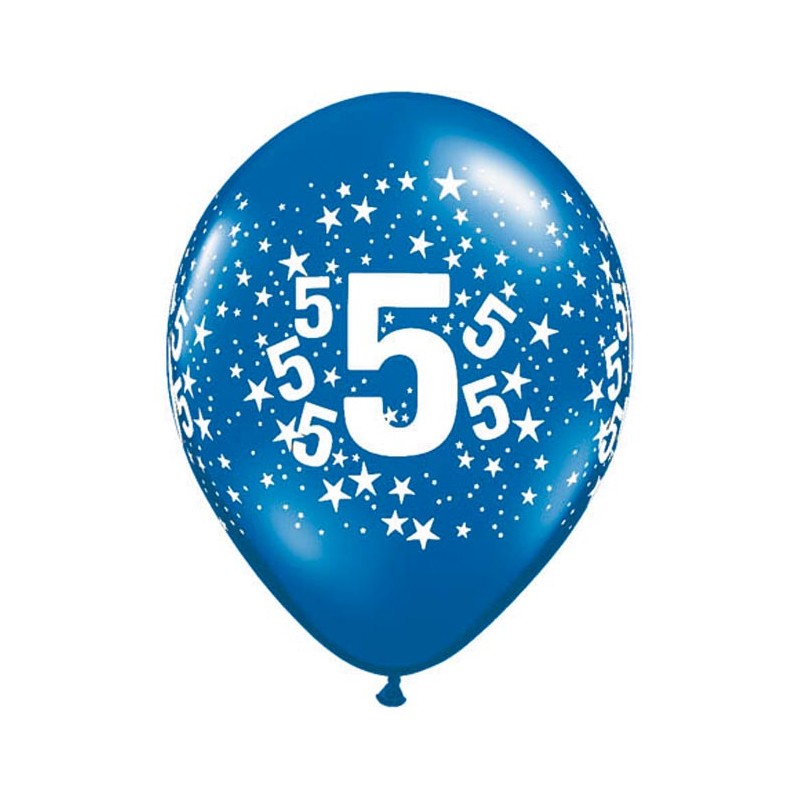 Ballon anniversaire 4 ans multicolore x 6 - Mes Fêtes