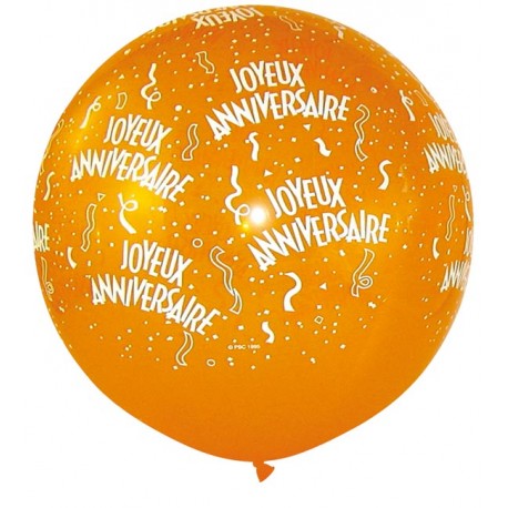 Ballon joyeux anniversaire 1 mètre de diamètre - Le Cotillon