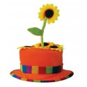 Chapeau fleur orange de clown