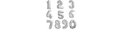 Ballon  chiffre - Argent- 100cm