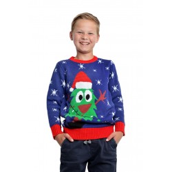PULL NOËL BLEU ARBRE DE NOËL