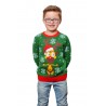 PULL NOËL VERT AVEC TÊTE DE RENNE 
