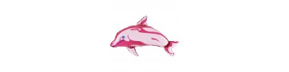 Ballon aluminium dauphin rose