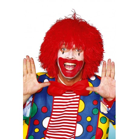 Perruque clown frisé rouge