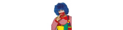 Perruque clown frisée bleu