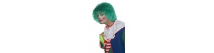 Perruque clown frisée vert