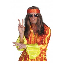 Perruque hippie homme brune