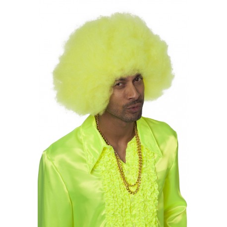 Perruque super afro jaune