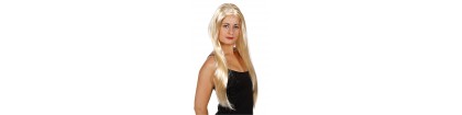 Perruque mi longue blonde