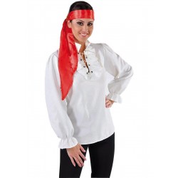 Chemise pirate femme rouge