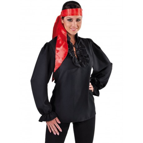 Chemise pirate femme rouge