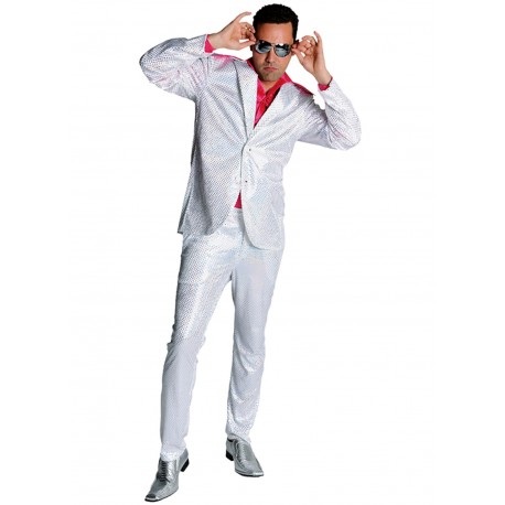 Costume disco paillette blanc