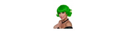 Perruque femme couleur verte