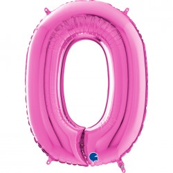 Ballon chiffre fuschia 102 cm