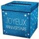 Urne bleu joyeux anniversaire