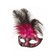 Loup venitien fuschia-rose-noir