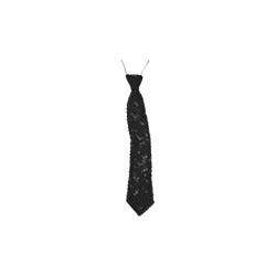 Cravate pailletée noire